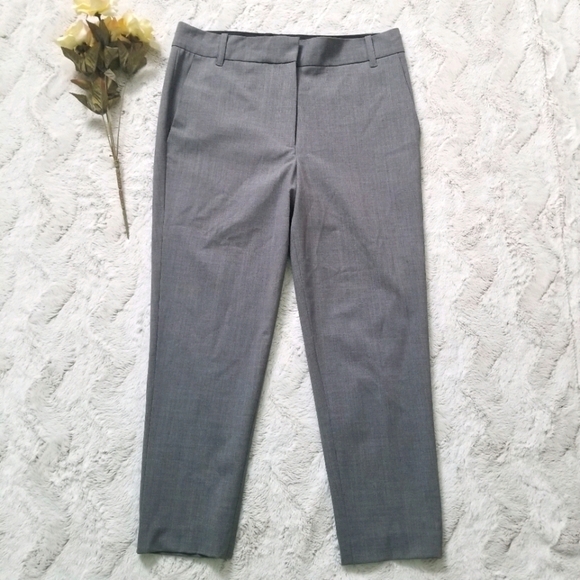 Elizabeth And James Gray Flat Front Pegged Wool Cropped Pants Size 2 - Picture 1 of 15
